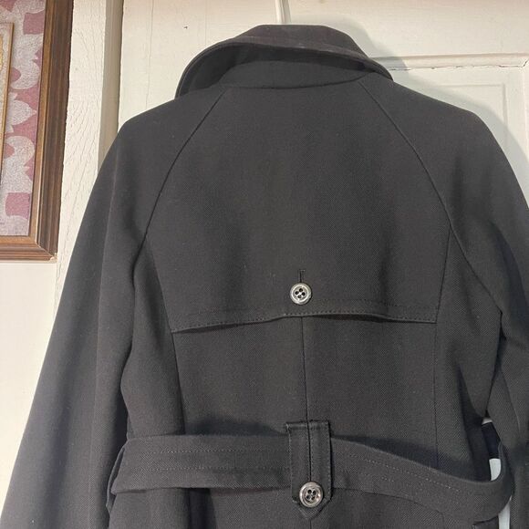 Zara basic belted black coat - Picture 6 of 11